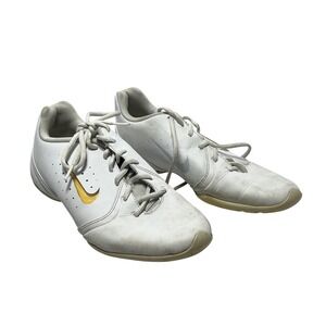Nike Cheer Dance Shoes Womens Size 10 White Gold Training Sneakers 647937-100